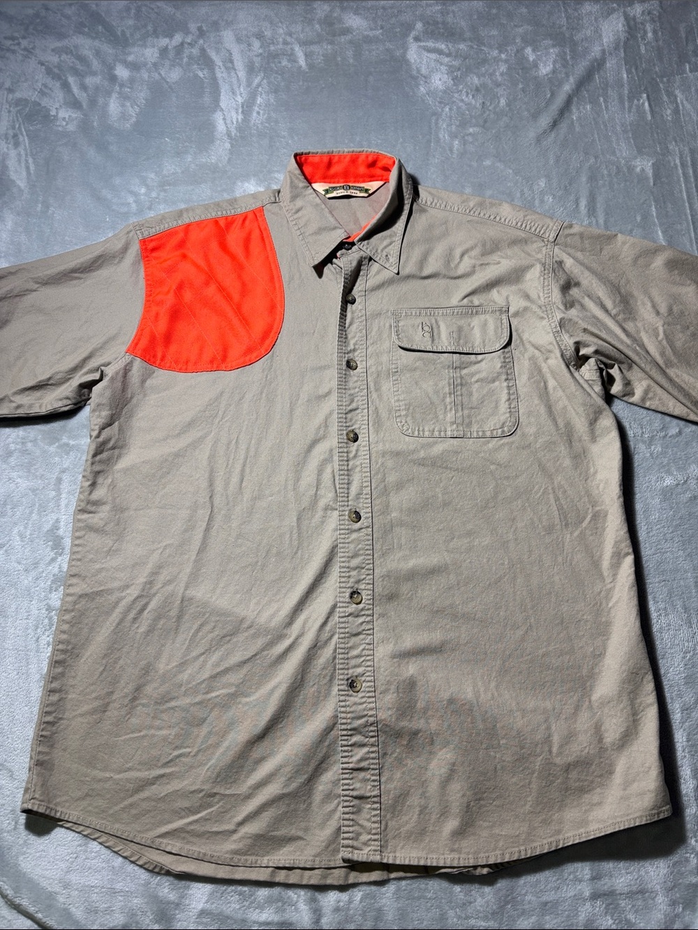 Bob Allen Men’s XL Shooting Shirt Blaze Orange Shoulder Patch Hunting